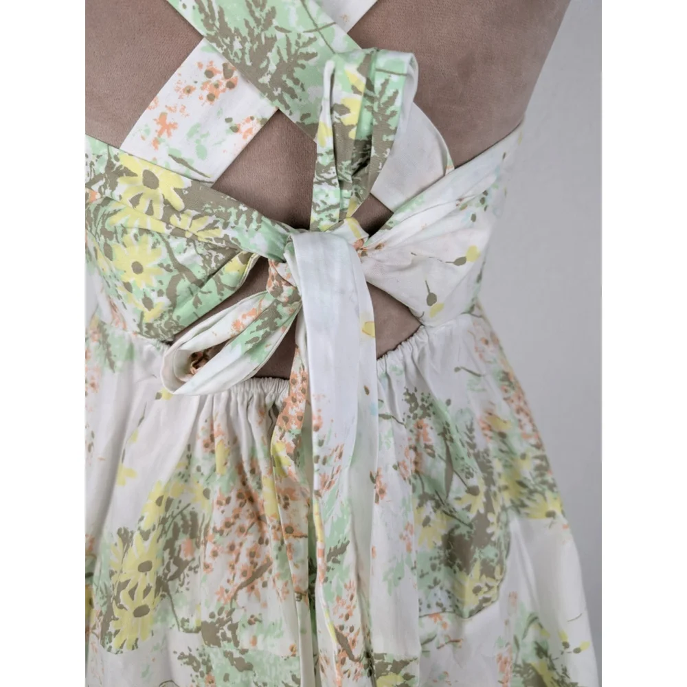 NWT Free People Let The Sunshine In Mini Dress Sz XS Floral Coquette Cottagecore